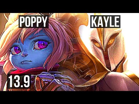 POPPY vs KAYLE (TOP) | 8/0/2, 3400+ games, 2.2M mastery, Legendary | KR Diamond | 13.9