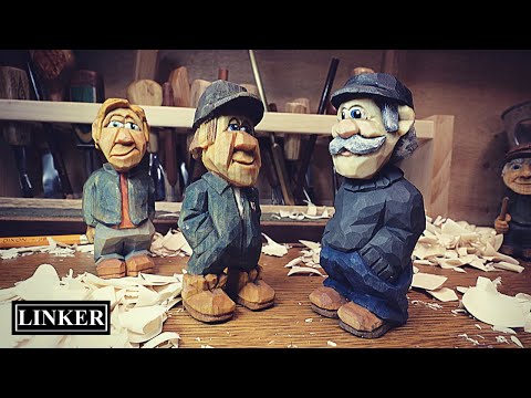 Woodcarving How To -Carve a Little 4" Man -Start To Finish