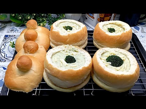 Bread Bowl With Broccoli soup| Winter Soup| Homemade Bread Bowl Recipe