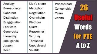 Top 26 Most Important Vocabulary for PTE | Advanced English