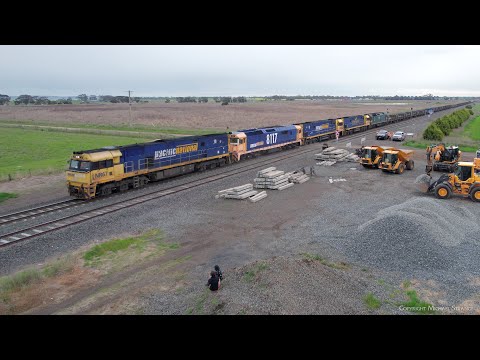 3XM4 Pacific National Steel Train With Five Locomotives (21/9/2022) - PoathTV Australian Railways