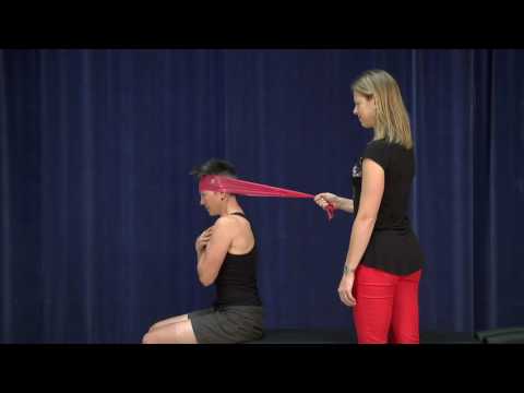 Isometric flexion strengthening with rubber band (sitting) - YouTube video thumbnail.