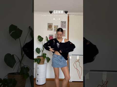 grwm to style this acubi sweater with a mini skirt 👀 #fashion #grwm #shorts