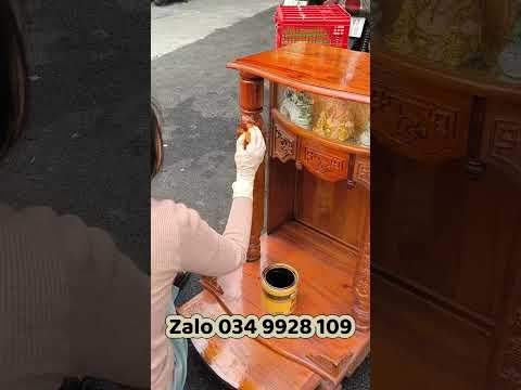 Hướng dẫn tự sơn mới bàn thờ bóng đẹp đón Tết