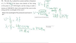 16-71 Speed of a transverse wave on a string