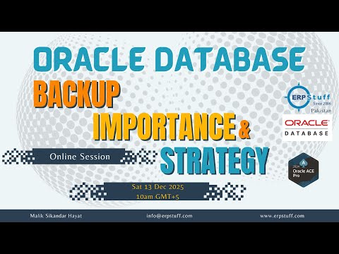 Oracle database backup importance and strategy | Recorded 13-DEC-2025
