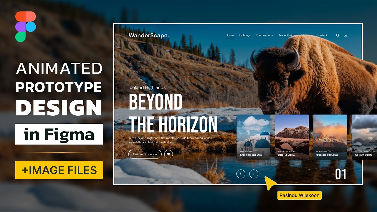How to Design a Modern Interactive Animated Travel Website/Prototype in Figma | UI Design Tutorial