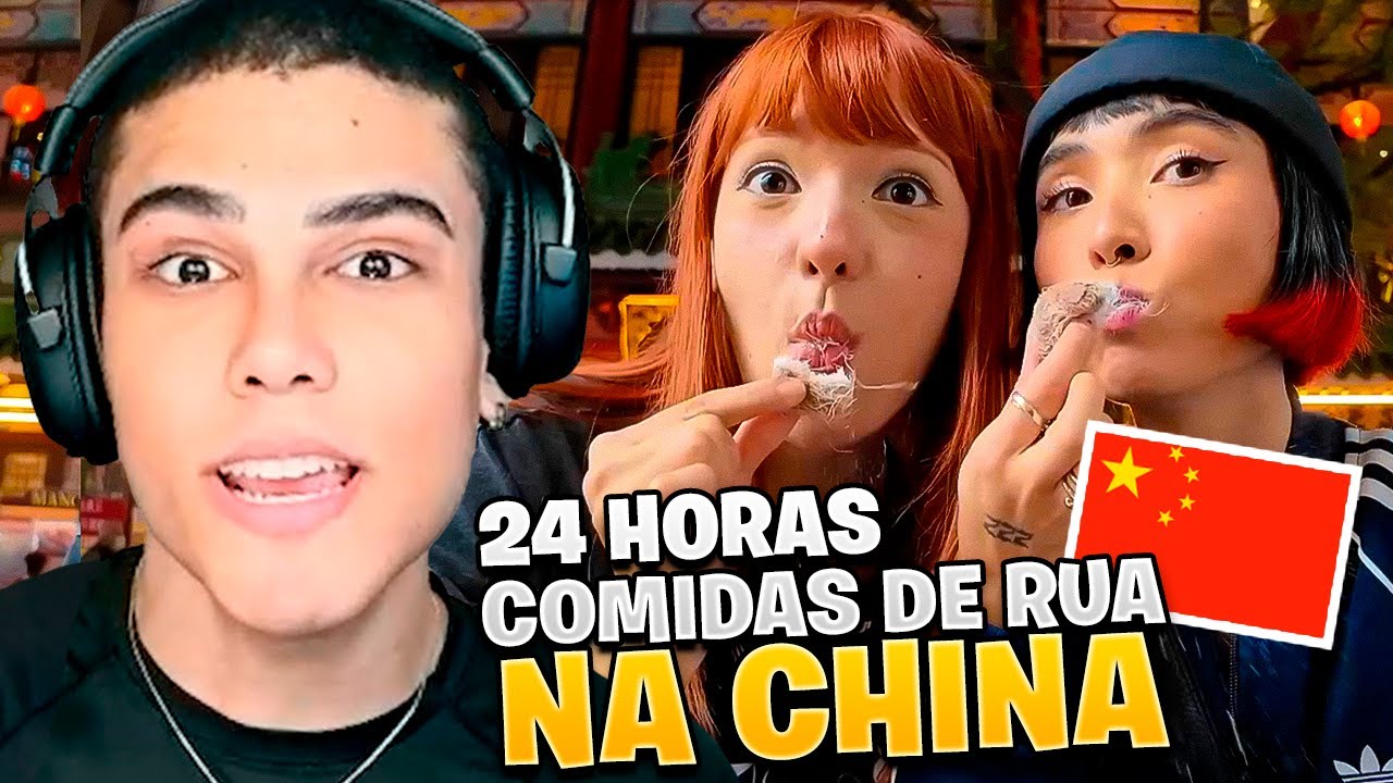 24 HORAS COMIDAS DE RUA NA CHINA! - React Prizza
