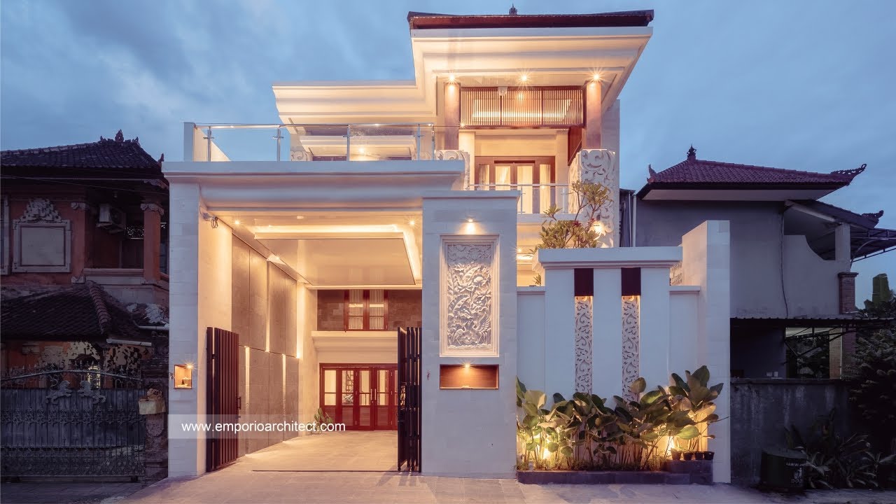 Video Jasa Arsitek Hasil Konstruksi Bangunan Bali Modern 2.5 Lantai Lebar 9 m, Luas Bangunan 276.92 m<sup>2</sup>