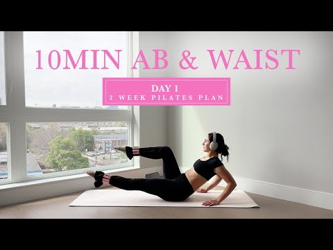 10MIN Toned Ab & Waist Pilates //  DAY 1 - 2 Week Pilates Challenge // madeleineabeid