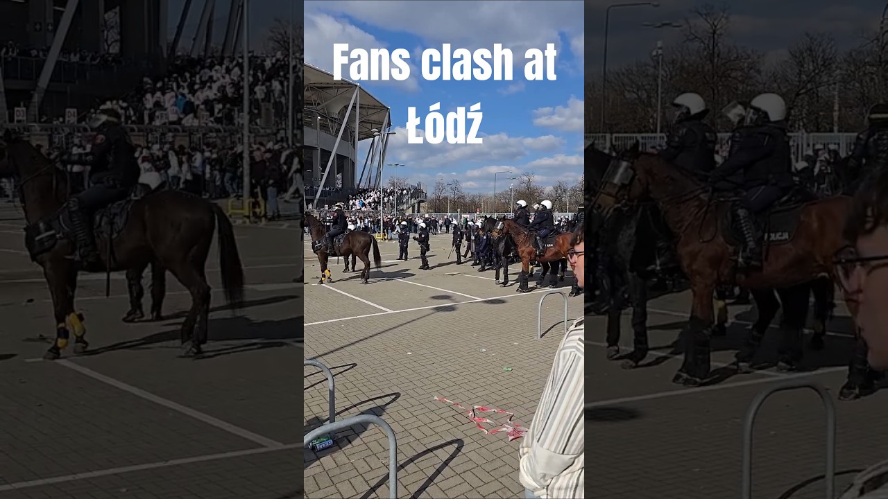 Fans clash with Police at ŁKS Łódź