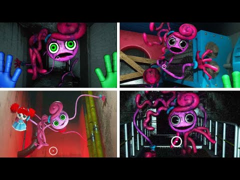 All Mommy Long Legs Encounters And Scary Moments - Poppy Playtime Chapter 2!!!