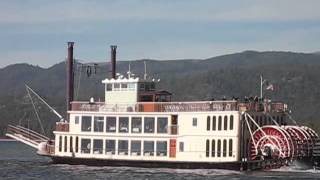 preview picture of video 'Tahoe Queen Paddlewheelers Boat Ship At South Lake Tahoe CA California by Jazevox'