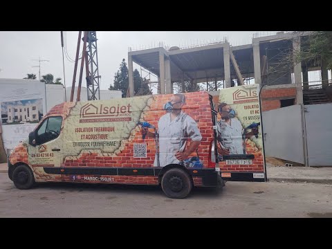 Projection de mousse polyuréthane – plafond (densité 30 kg/m³)