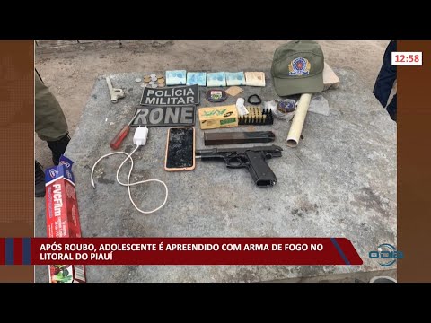 Adolescente é apreendido com arma de fogo no litoral do Piauí após roubo 11 01 2022