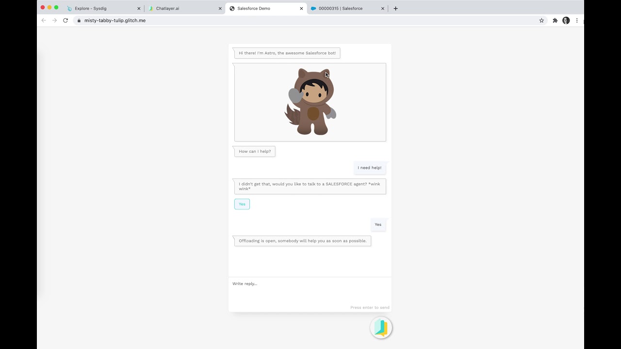 Chatlayer.ai Salesforce Service Cloud Demo