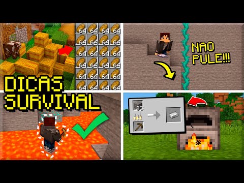 ✔ 20 DICAS de SOBREVIVÊNCIA no MINECRAFT SURVIVAL! - Aprenda a Jogar!