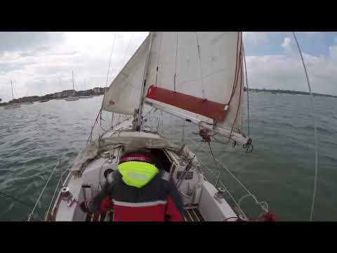 Man overboard drill - Hove to, reach, tack, reach method