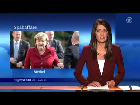 ARD Tagesschau  - #MerkelPhone - Empörung in Deutschland und EU über NSA Überwachung - 24.10.2013