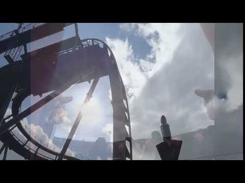 Oblivion at Alton Towers, UK - back, side and on ride POV