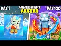 I Survived 100 Days As AVATAR In Minecraft
