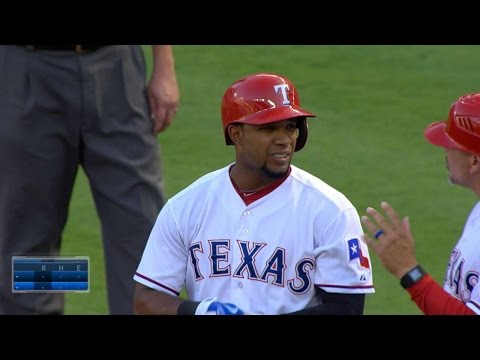 NYY@TEX：レンジャーズが1回に5点を奪う (NYY@TEX: Rangers score five runs in the 1st inning)