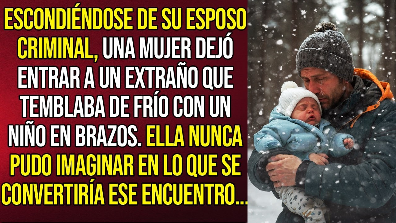 Escondiéndose de su esposo criminal, una mujer dejó entrar a un extraño que temblaba de frío con un