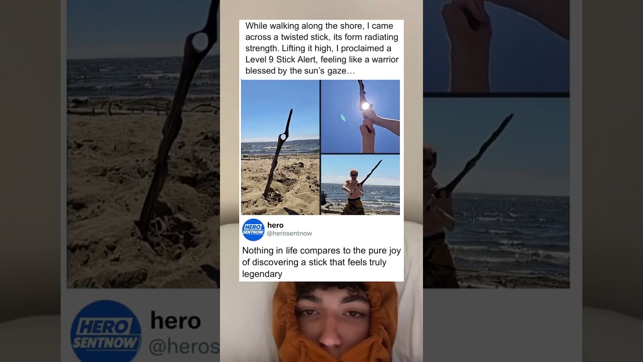 해변에서 마법의 막대기를 발견하다