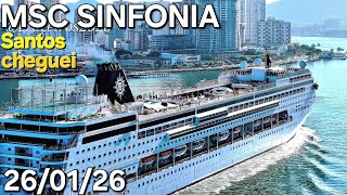 MSC SINFONIA navio cruzeiro 26/01/26 santos #ilhabela itajai drone #google @cruzeiros2025  #cruise