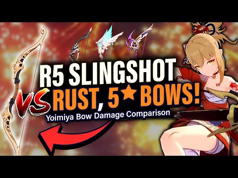 INSANE F2P Value! C0 Yoimiya SLINGSHOT vs RUST, Harp, Pulse! Damage Test Comparison | Genshin Impact