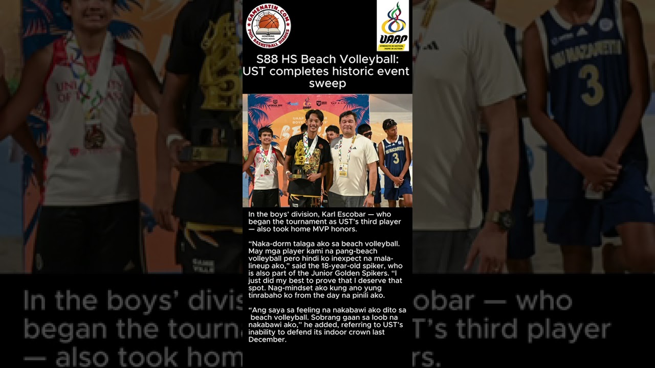 UAAP High School Beach Volleyball: UST grabs gold medals in boys' and girls' divisions