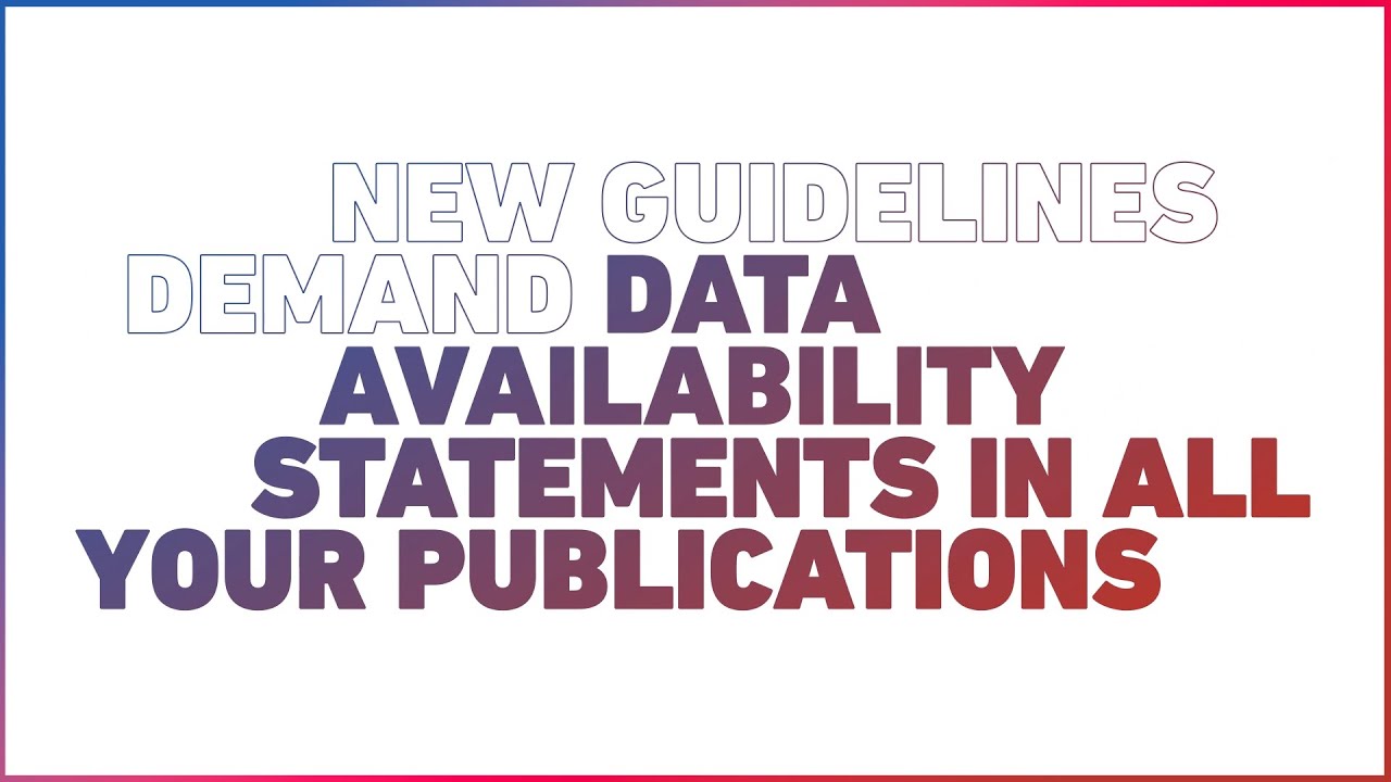 RDM Guidelines: Data Availability Statements