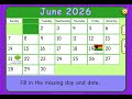 Starfall Calendar June 1 2026