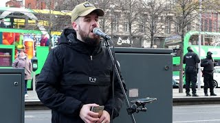 &quot;The Green Fields Of France&quot; Performed Beautifully on O&#39;Connell Street by Belfast man John Garrity.