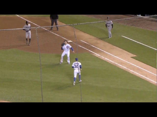 Rizzo lets it drop for the double play, a breakdown