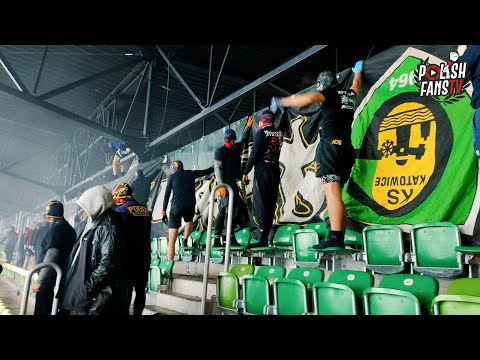 "GDZIE JEST PERSONA?" - Pogoń&Ruch palą flagę bandy Gieksy na Nowej Bukowej (29.11.2025)