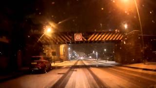 Driving Through First Snow Of The Year In Perth Perthshire Scotland
