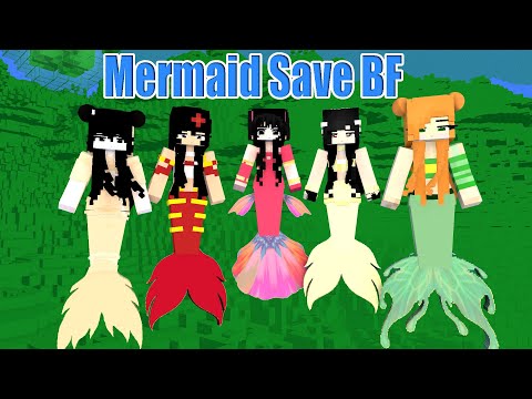 Strong Mermaid Save Their Man #minecraft #animation