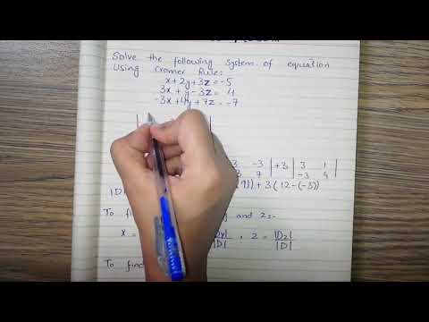 Cramer's Rule Solved Example - 3x3 matrix