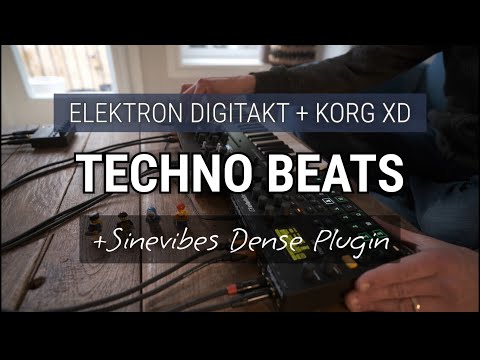 Elektron Digitakt + Korg XD Techno Beats + With Sinevibes Dense Plugin