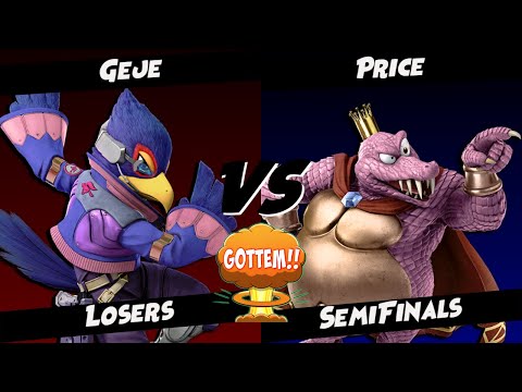 Boom Gottem! Losers Semis - Geje (Falco) Vs Price (King K. Rool) SSBU Tournament