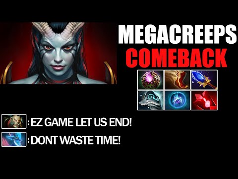 Queen Of Pain VS Push Team - Epic Megacreeps Comeback Immortal Rank Dota 2