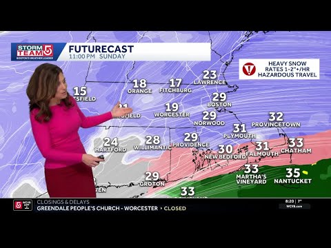 Video: Intense snowfall rates, thunder snow possible with storm