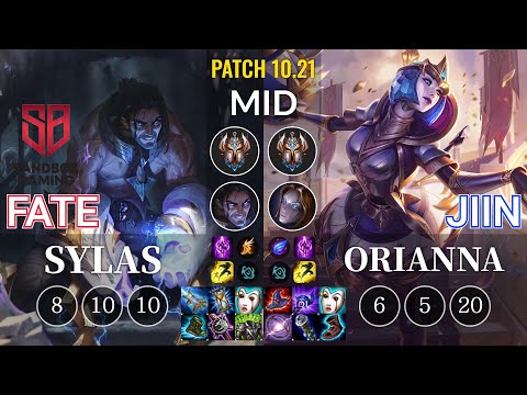 SB FATE Sylas vs Jiin Orianna Mid - KR Patch 10.21