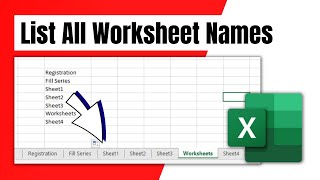 How to Get A List of All Worksheet Names In Excel