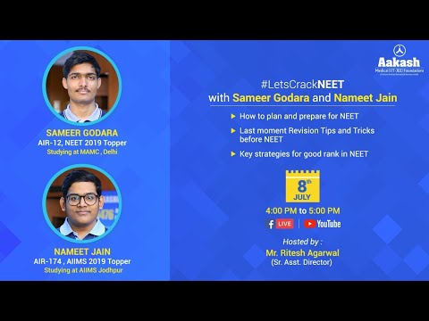 Lets Crack NEET 2020 with Sameer Godara & Nameet Jain (AIR 12 & AIR  174, NEET 2019 Topper)