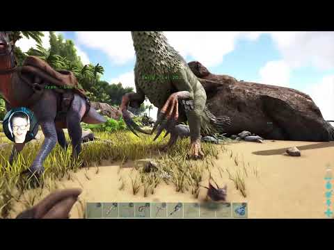 Taming A Giant murder turkey! (ark survival evolved episode 5)   (With friends)