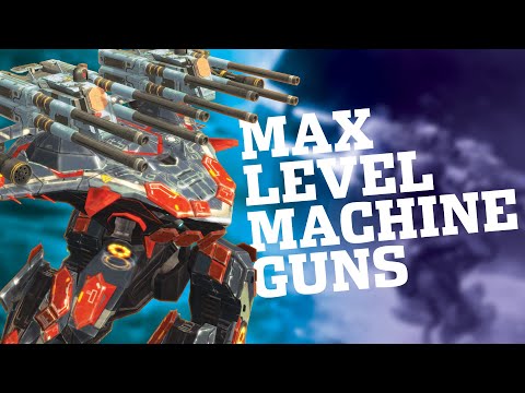 War Robots - How Much Damage Does A Max Level Ao Ming Titan Do With Machine Guns? | WR Gameplay