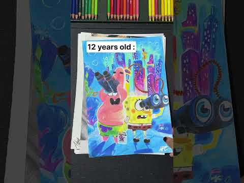 ✨My Art Progress throughout the year ! 🎨😭#art #drawing #shorts