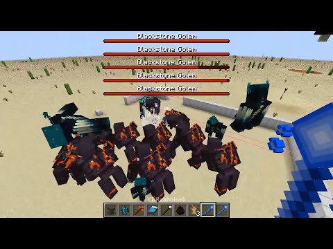 Minecraft 4 Warden VS 10 Blackstone Golem (4v10)
